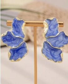 3 Tier Blue & Gold Earrings