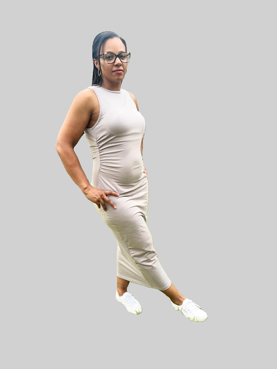 Grey Long Bodycon Dress