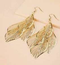 Leaf Earrings - Gold