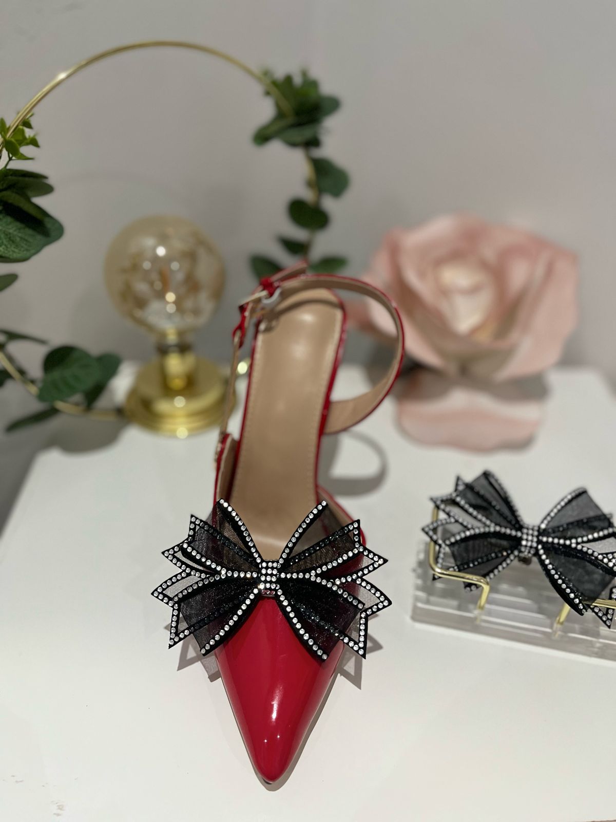 Black Bow with Edge Glitter