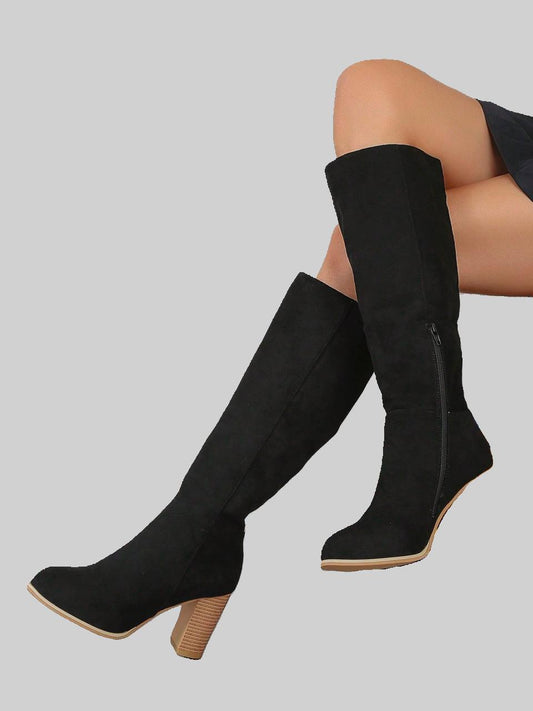 Black Suede Long Boot