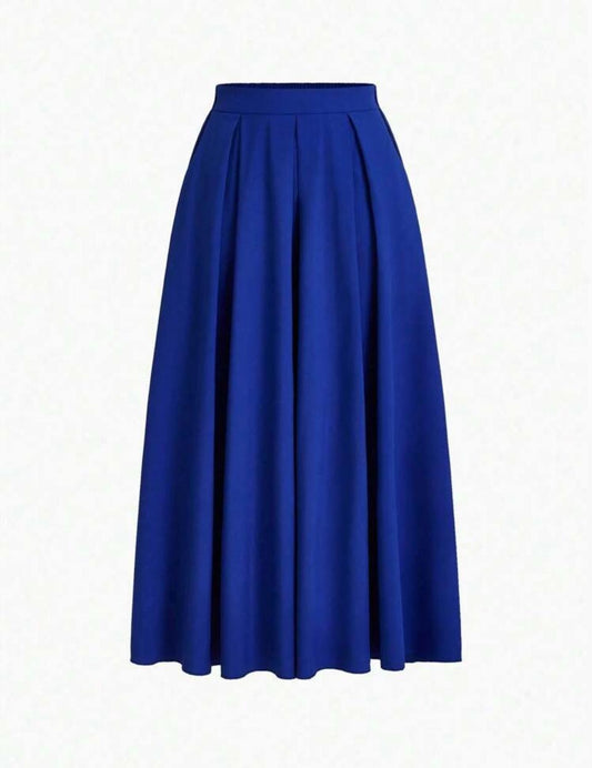 Blue A-Line Skirt with pockets