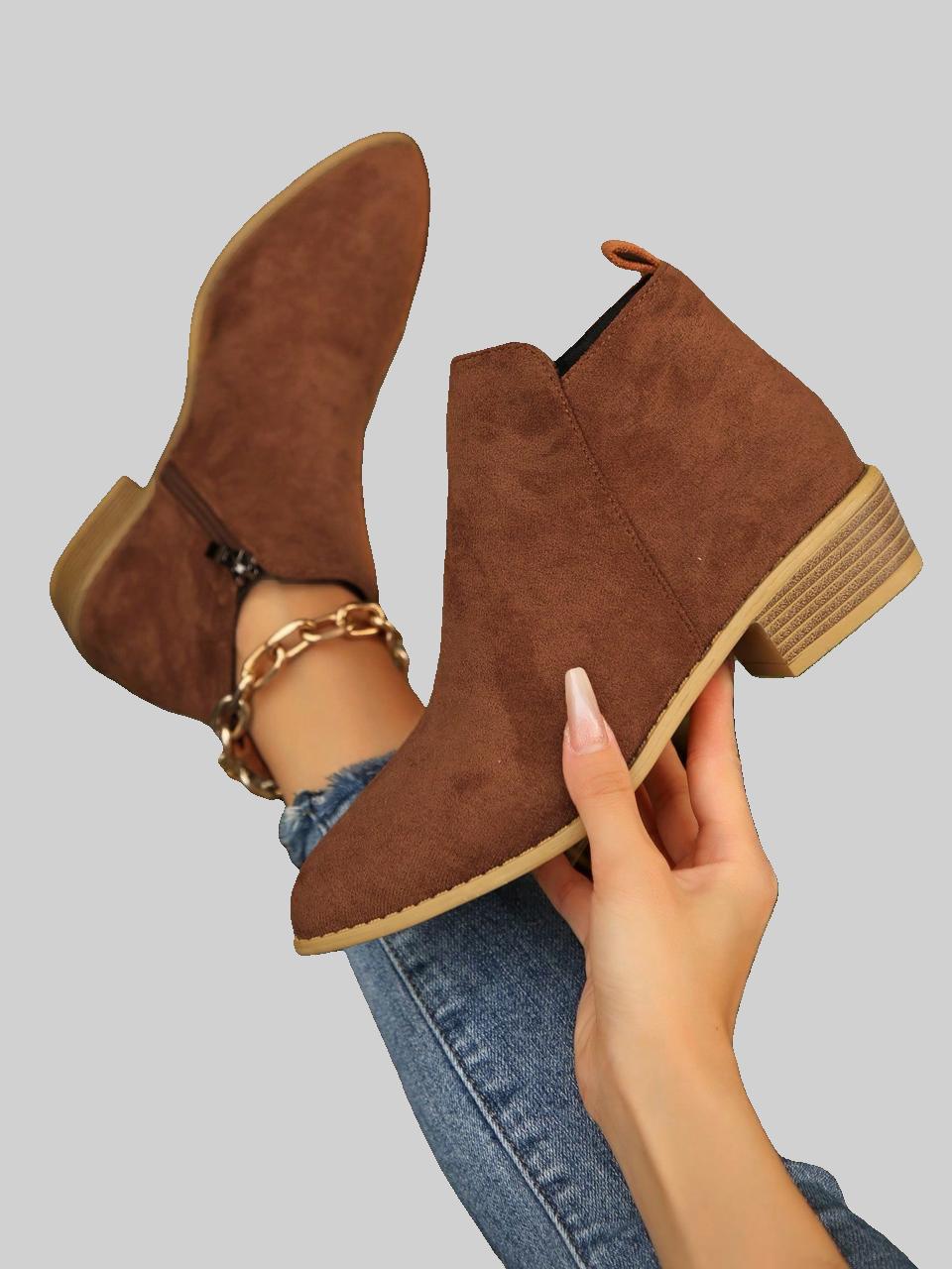 Brown Suede Ankle Boot