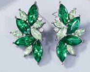 Diamond Earrings - Emerald Green