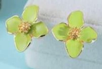 Flower Earrings - Green