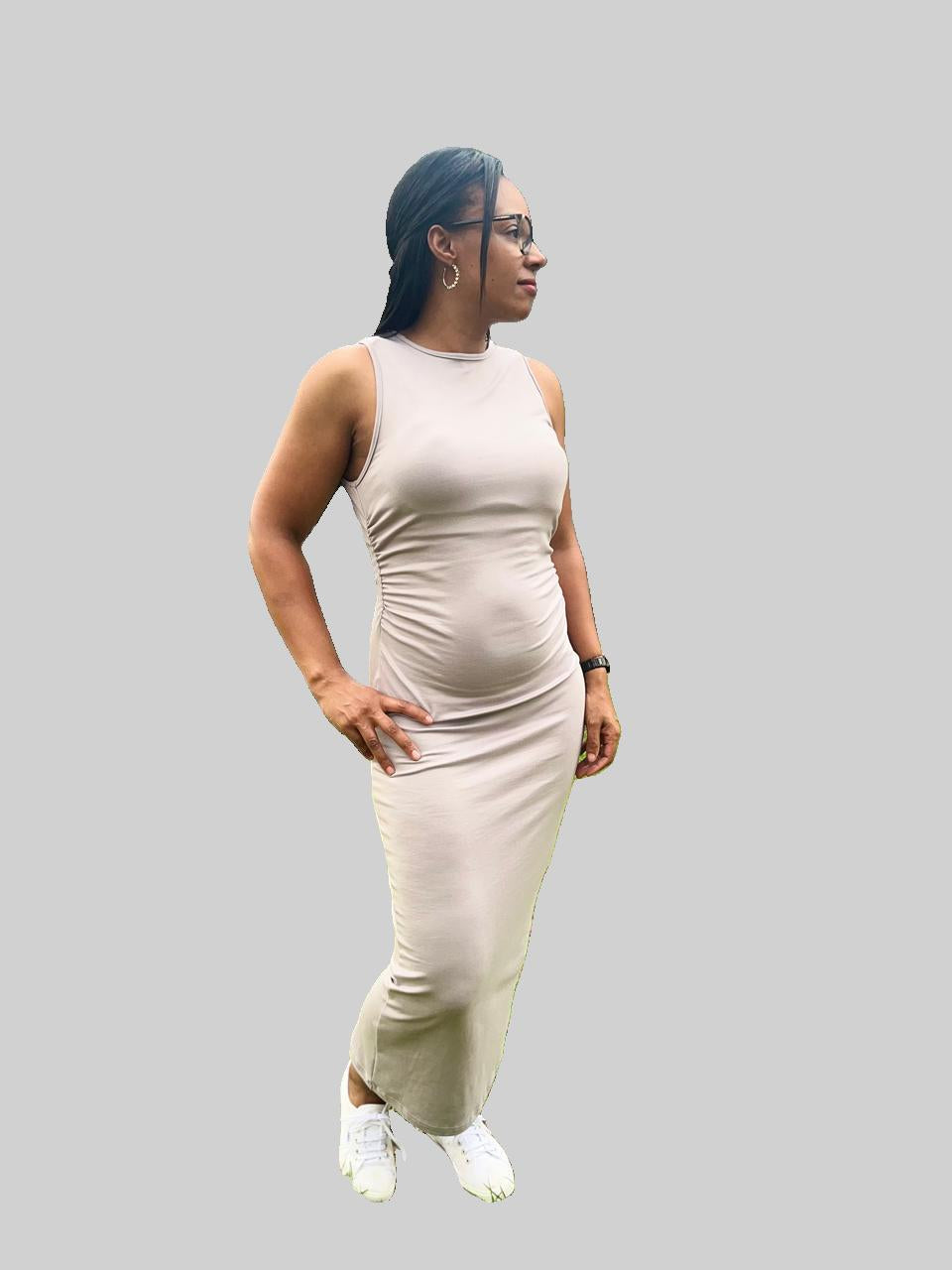 Grey Long Bodycon Dress