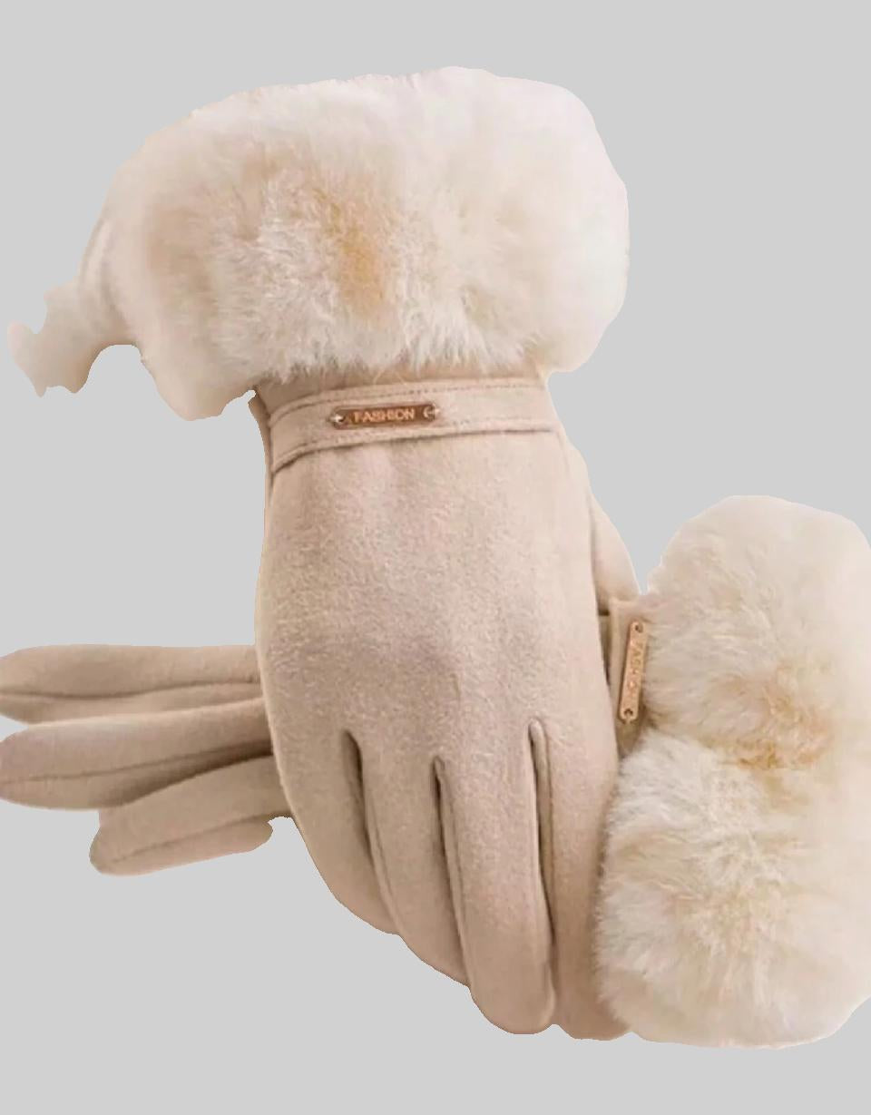Milk Fur Hat & Gloves Set