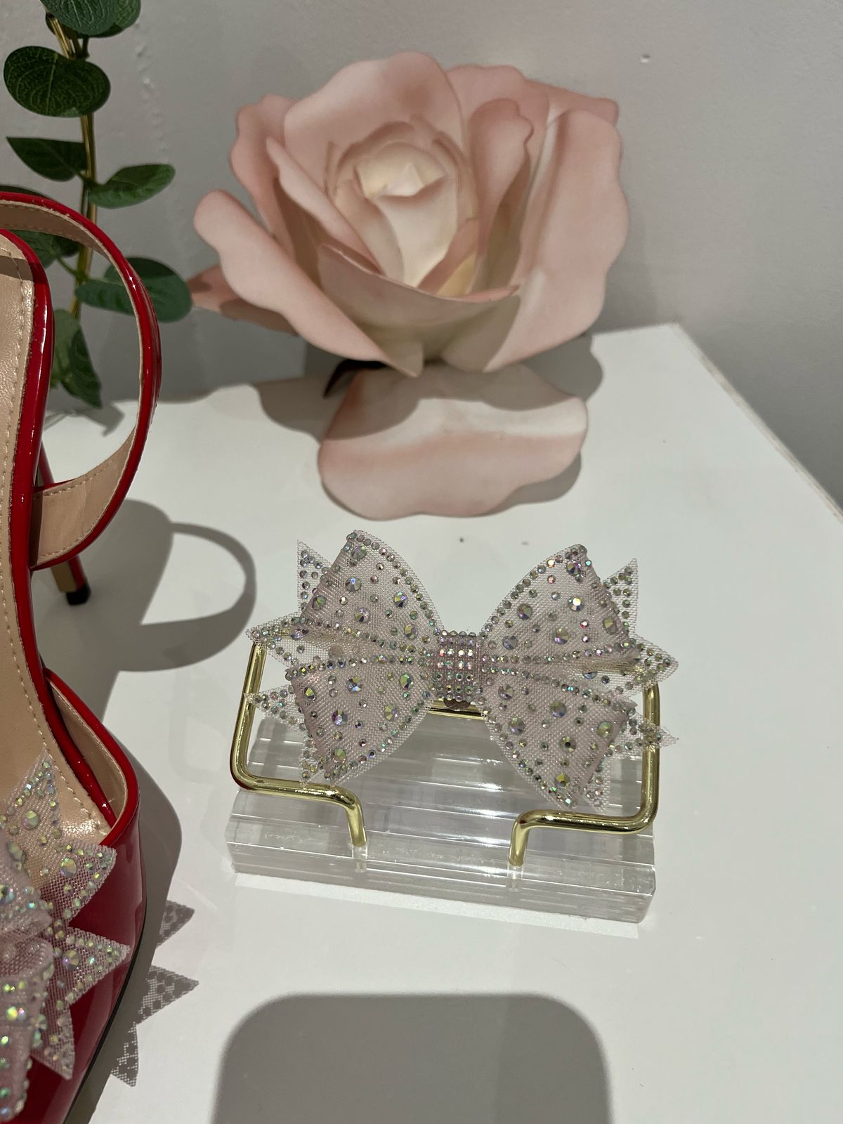 Transparent Glitter Bow