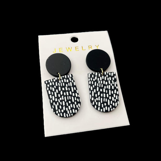 Black and White Earrings