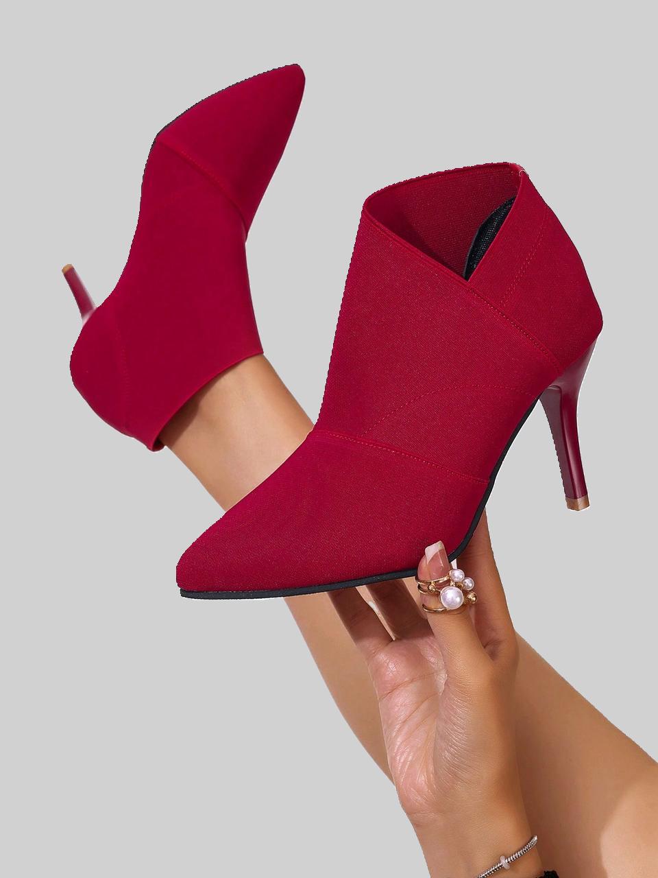 Red Stilletto Ankle Boot