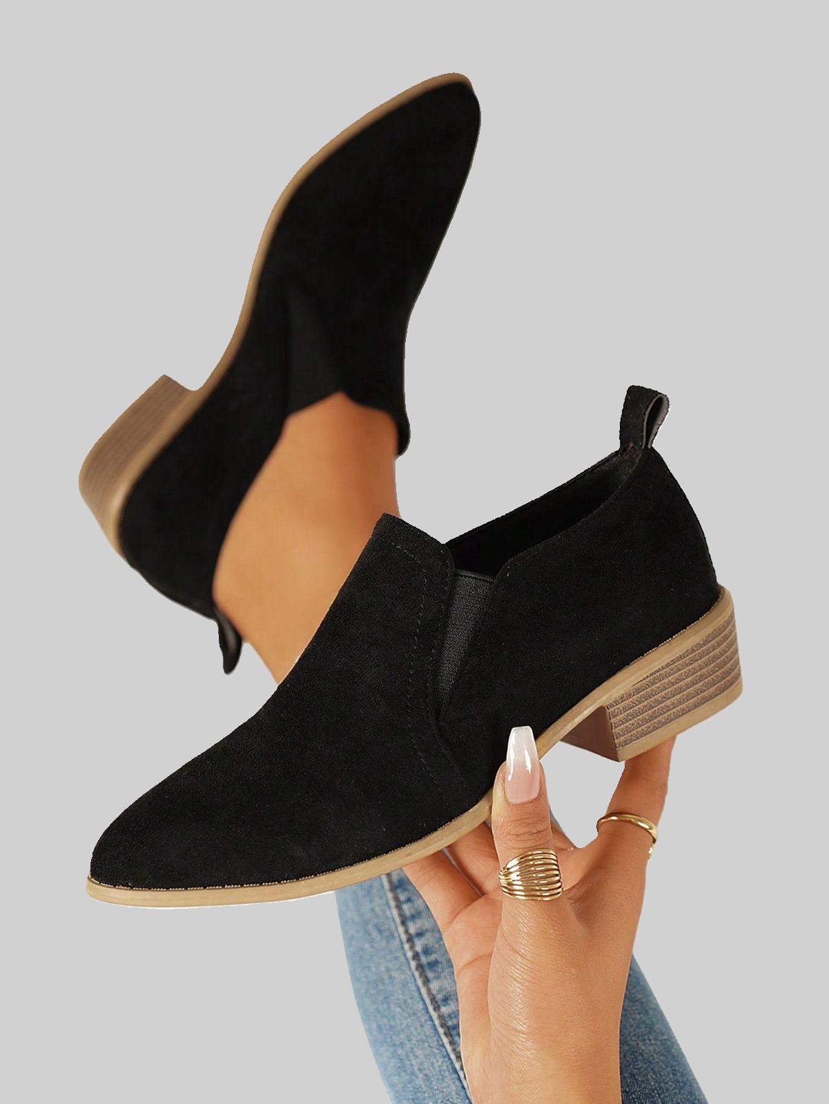 Black Suede Boot Shoe